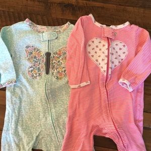 Girls cotton footed pajama bundle
